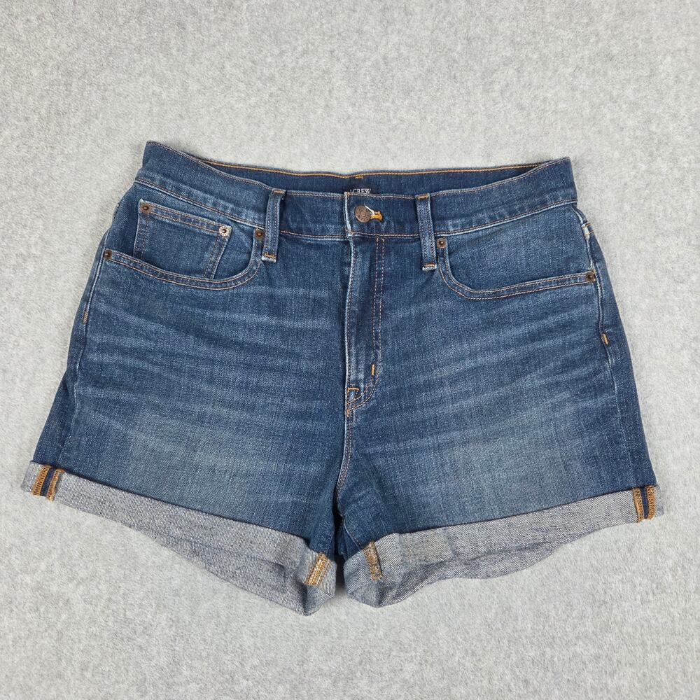 J.Crew Womens 29 Classic Denim Cuffed Hem Cutoff Shorts